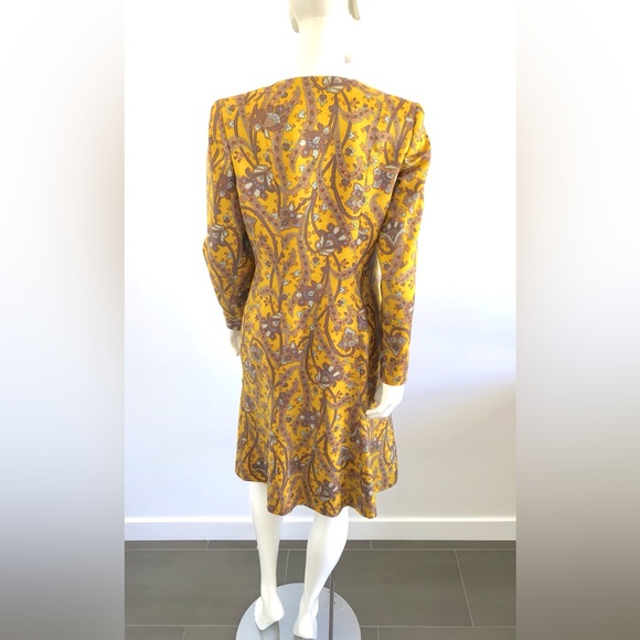 Beautiful Vintage 1980s 1990s David Hayes Floral Dress Front Zipper & Scarf - Picture 14 of 16